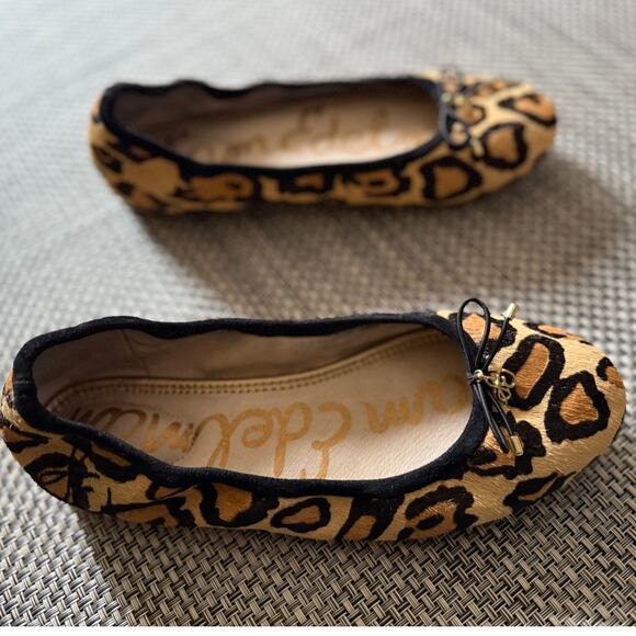 Sam Edelman Felicia Leopard Print Calf Hair Ballet Flat 6.5W Tan Black Cheetah - Picture 4 of 7